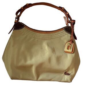 Dooney & Bourke Tan Erica Hobo Purse Shoulder Bag Large Nylon